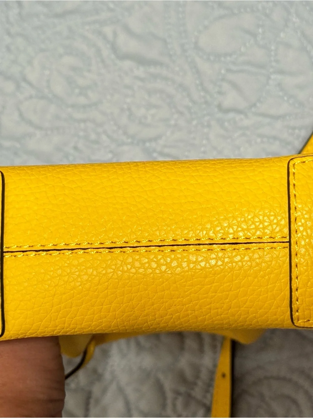 Michael Kors Yellow Mini Mercer Pebbled Leather Crossbody Tote MK Charm